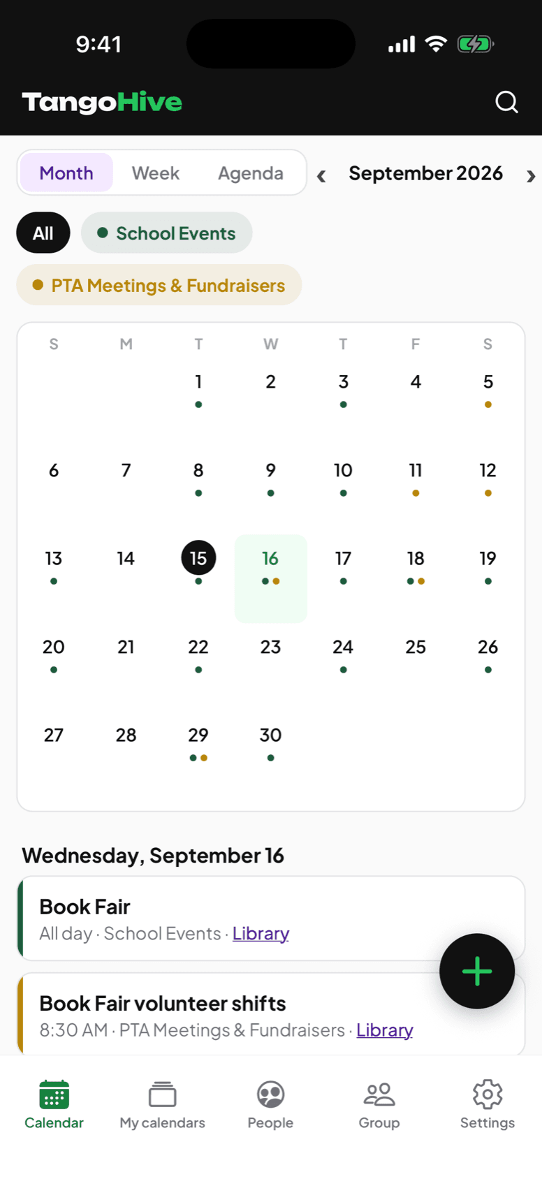 The same month in the iPhone app