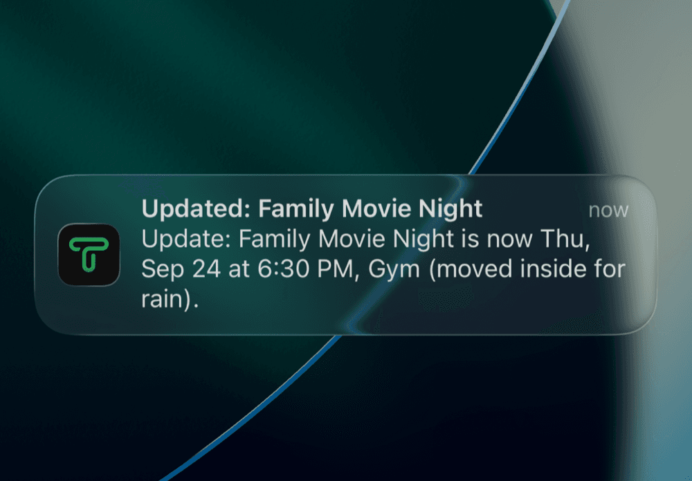The notification arriving on a phone's lock screen